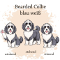 Preview: Motivauswahl der Dokumentenhülle für die Hunderasse Bearded Collie blau